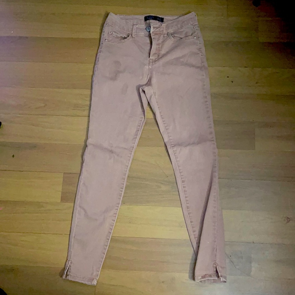 pink pants high rise strech